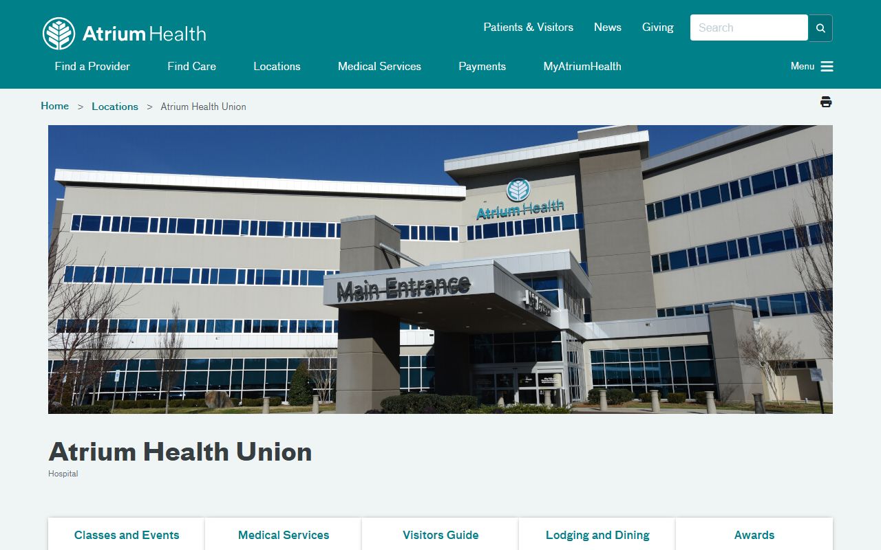 Atrium Health Union hospital phone number in Monroe for the Monroe phone directory